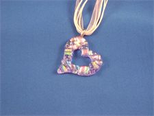 Dichroic Glass Pink Cut Out Heart Necklace