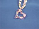 Dichroic Glass Pink Cut Out Heart Necklace